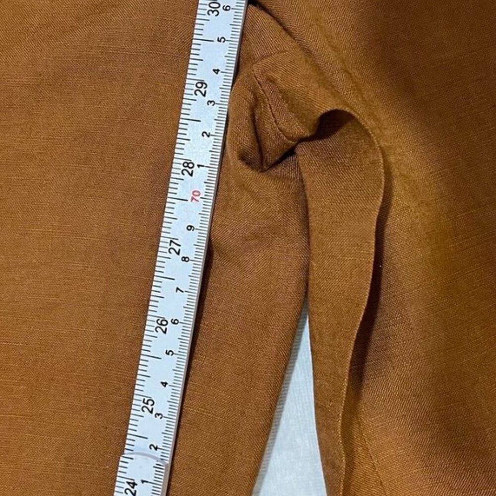 ASTR The Label Mocha Shirred Wide Leg Linen Blend Jumpsuit Brown Medium - Picture 6 of 15